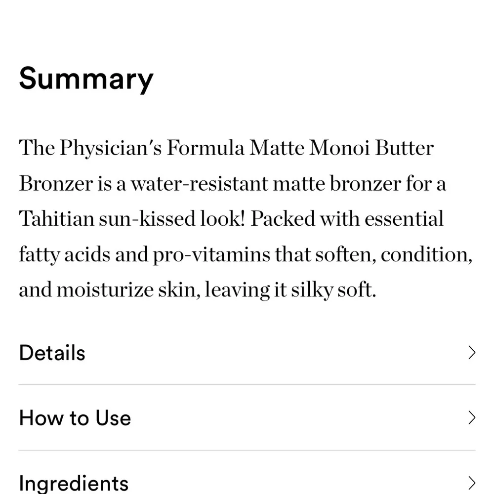 Physicians Formula Matte Monoi bronzer in submitted